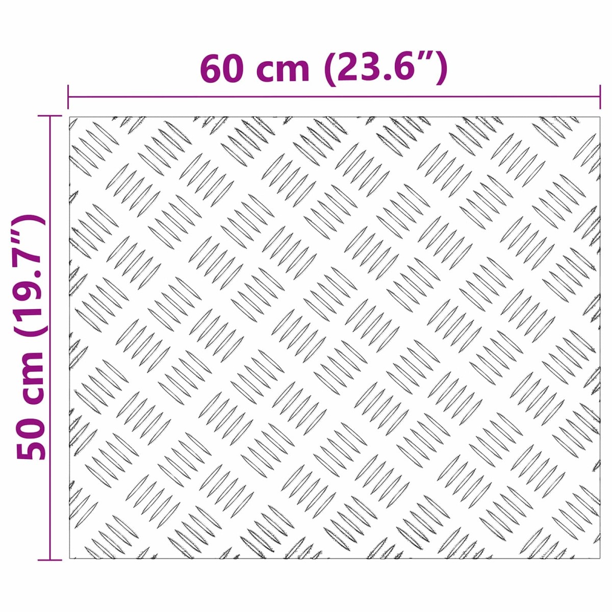 vidaXL Σκαλοπάτι 4 τμχ. 60 x 50 cm Ασημί Αλουμίνιο Ορθογώνιος