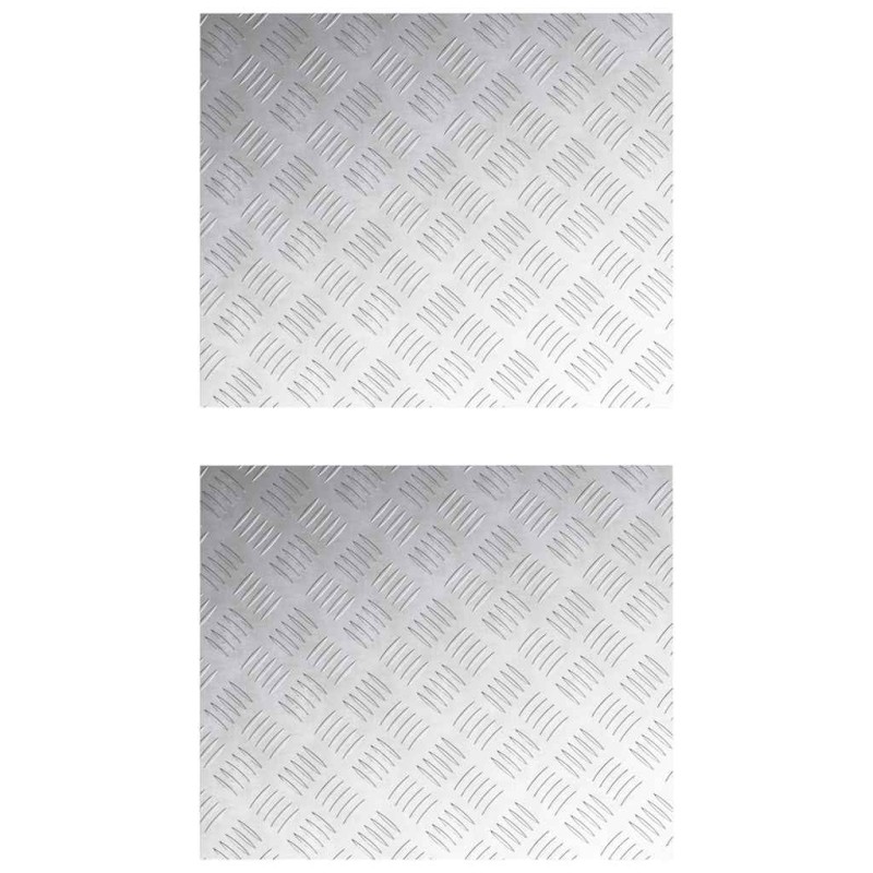 vidaXL Σκαλοπάτι 2 τμχ. 60 x 50 cm Ασημί Αλουμίνιο Ορθογώνιος