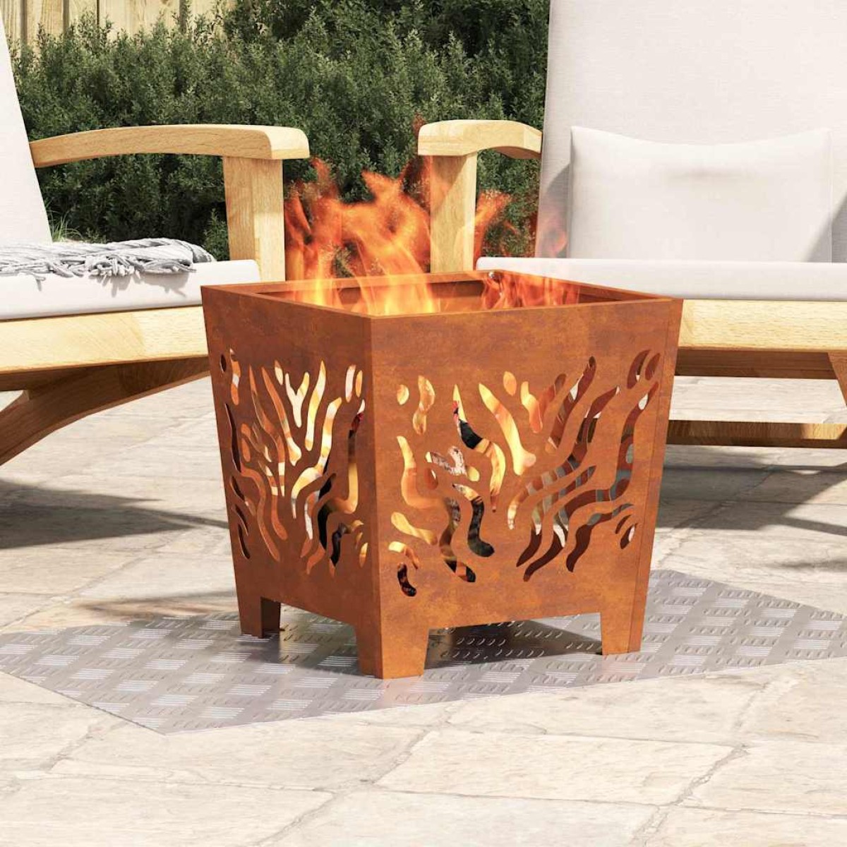 vidaXL Σκαλοπάτι 2 τμχ. 60 x 50 cm Ασημί Αλουμίνιο Ορθογώνιος