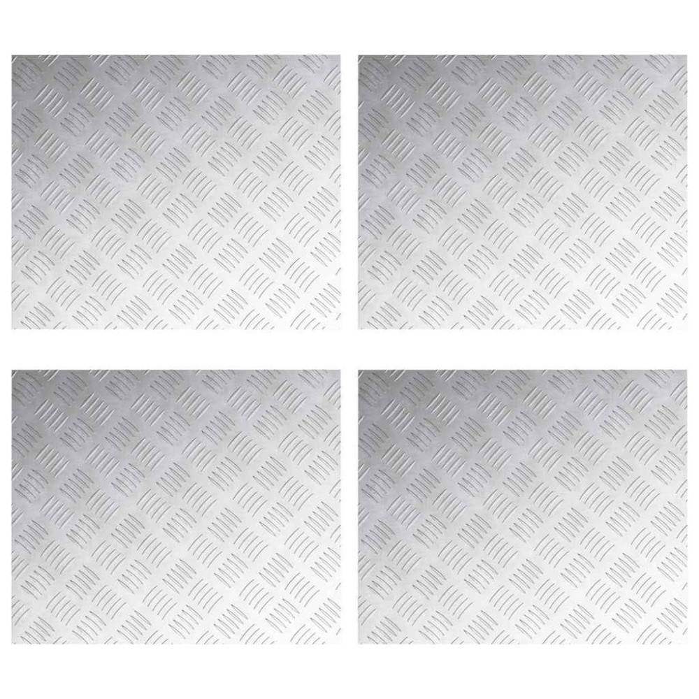 vidaXL Σκαλοπάτι 4 τμχ. 60 x 50 cm Ασημί Αλουμίνιο Ορθογώνιος