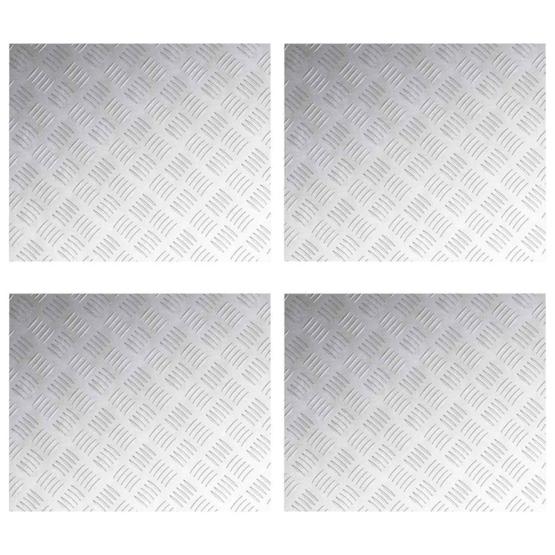 vidaXL Σκαλοπάτι 4 τμχ. 60 x 50 cm Ασημί Αλουμίνιο Ορθογώνιος