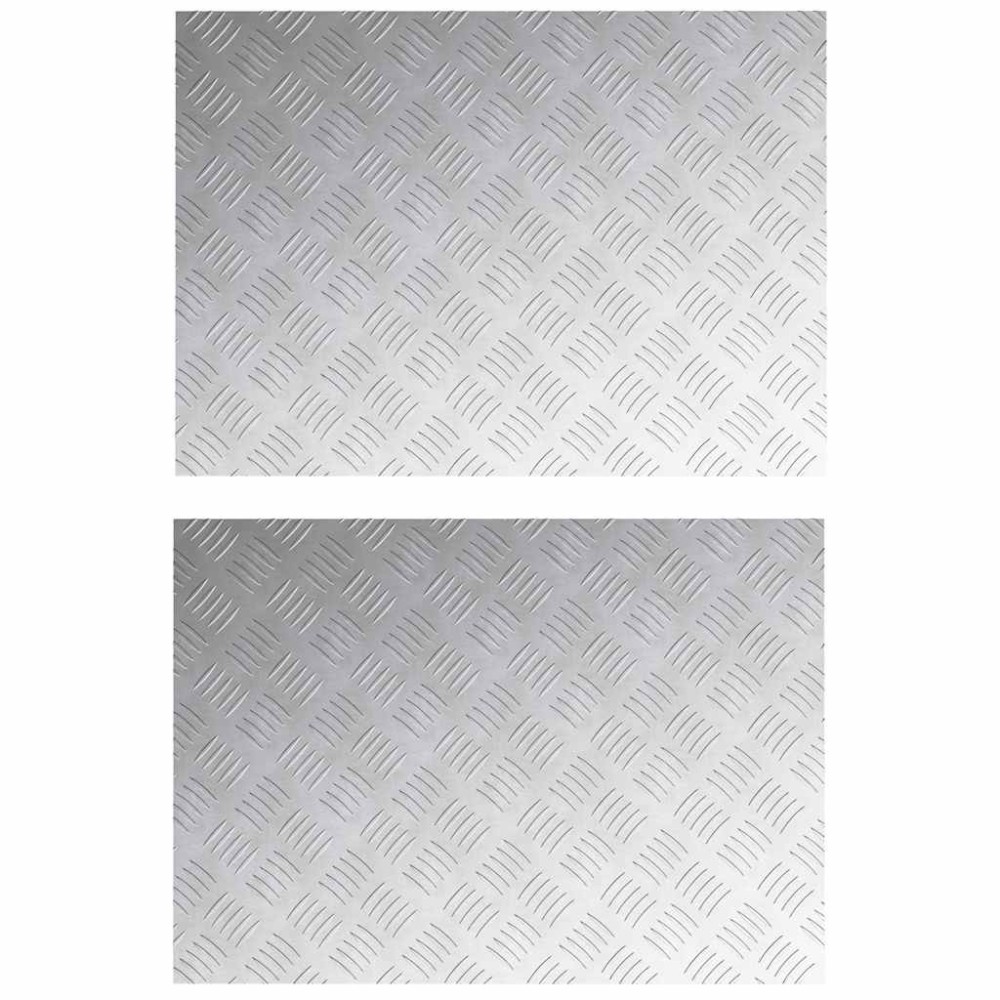 vidaXL Σκαλοπάτι 2 τμχ. 70 x 50 cm Ασημί Αλουμίνιο Ορθογώνιος