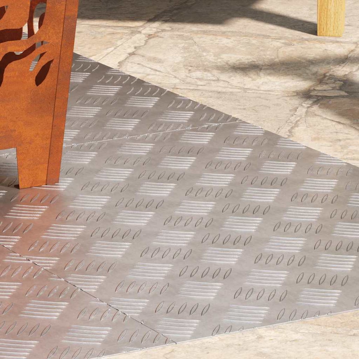vidaXL Σκαλοπάτι 4 τμχ. 70 x 50 cm Ασημί Αλουμίνιο Ορθογώνιος