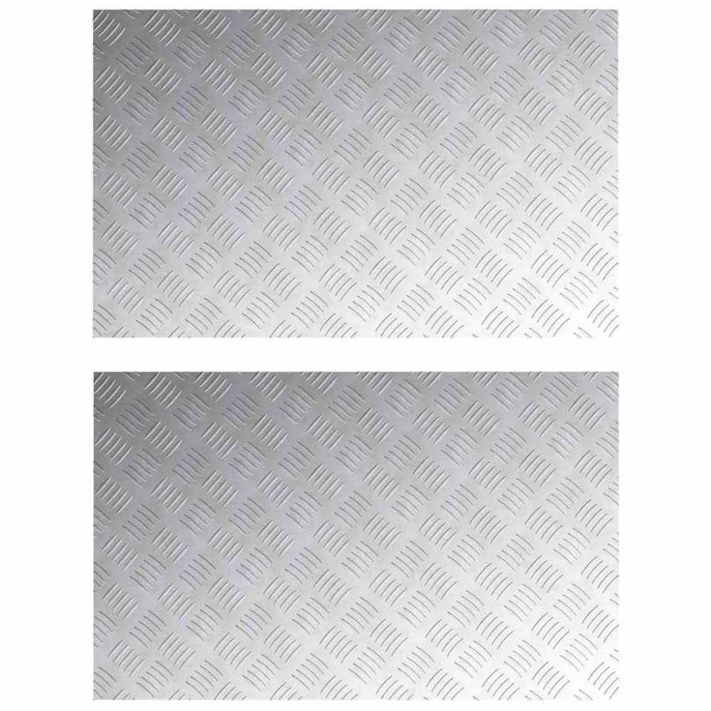 vidaXL Σκαλοπάτι 2 τμχ. 80 x 50 cm Ασημί Αλουμίνιο Ορθογώνιος
