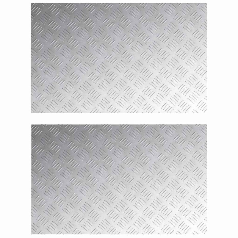 vidaXL Σκαλοπάτι 2 τμχ. 80 x 50 cm Ασημί Αλουμίνιο Ορθογώνιος