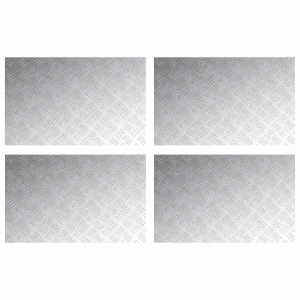 vidaXL Σκαλοπάτι 4 τμχ. 80 x 50 cm Ασημί Αλουμίνιο Ορθογώνιος
