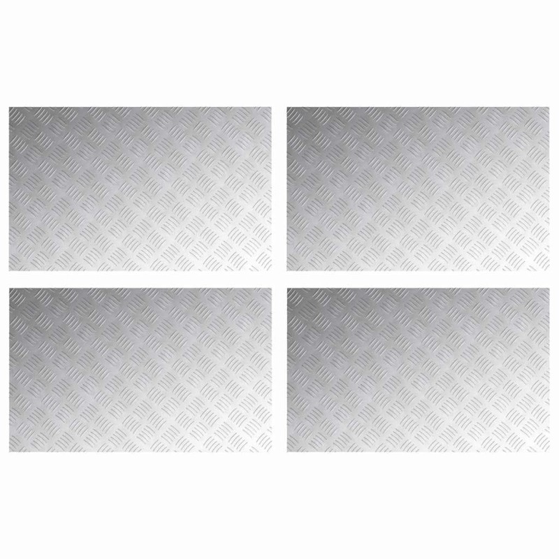 vidaXL Σκαλοπάτι 4 τμχ. 80 x 50 cm Ασημί Αλουμίνιο Ορθογώνιος