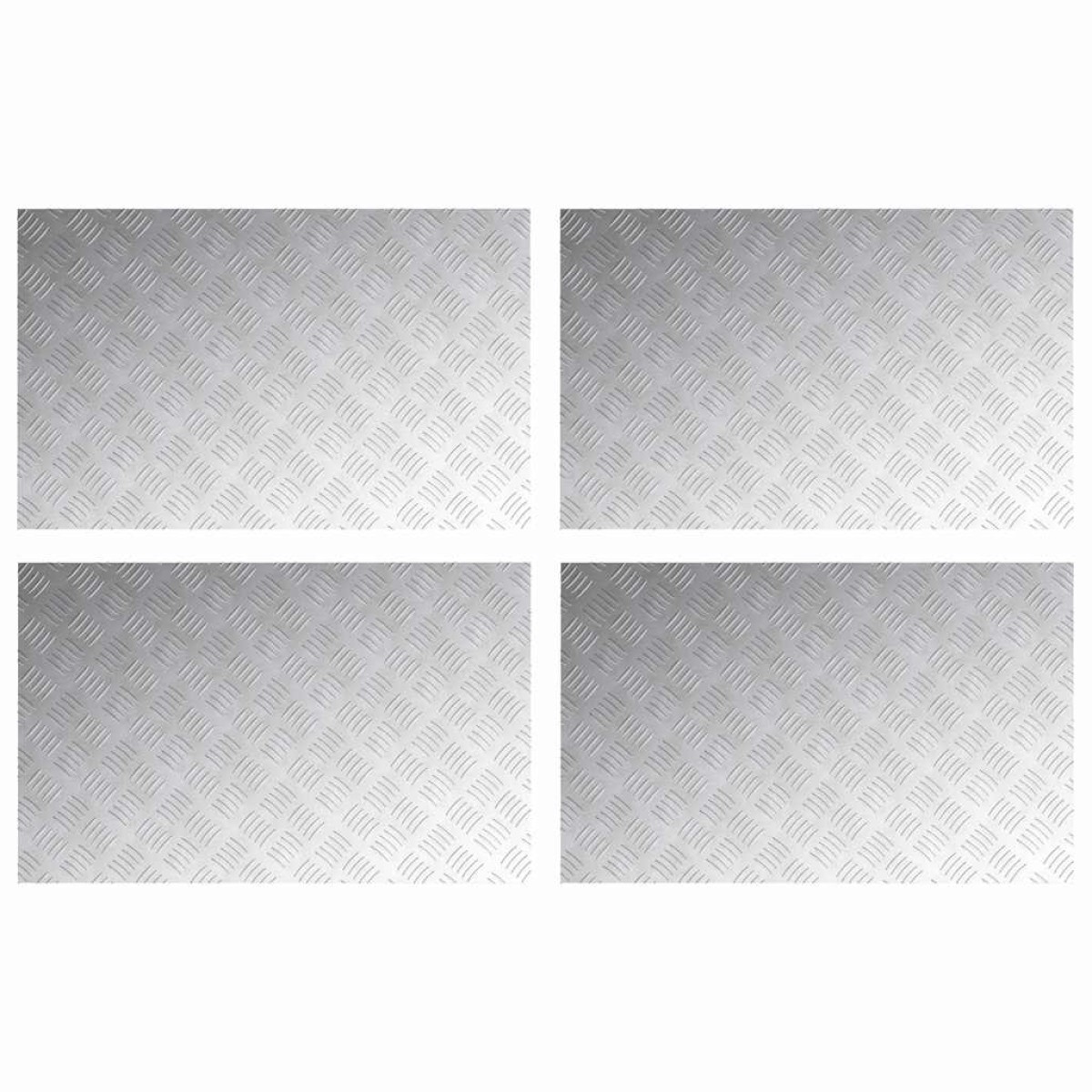 vidaXL Σκαλοπάτι 4 τμχ. 80 x 50 cm Ασημί Αλουμίνιο Ορθογώνιος