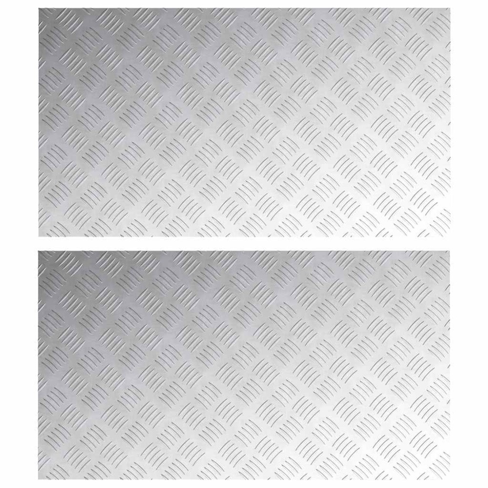 vidaXL Σκαλοπάτι 2 τμχ. 90 x 50 cm Ασημί Αλουμίνιο Ορθογώνιος