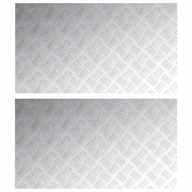 vidaXL Σκαλοπάτι 2 τμχ. 90 x 50 cm Ασημί Αλουμίνιο Ορθογώνιος
