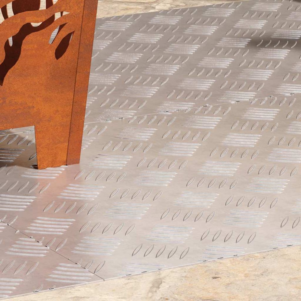 vidaXL Σκαλοπάτι 4 τμχ. 90 x 50 cm Ασημί Αλουμίνιο Ορθογώνιος