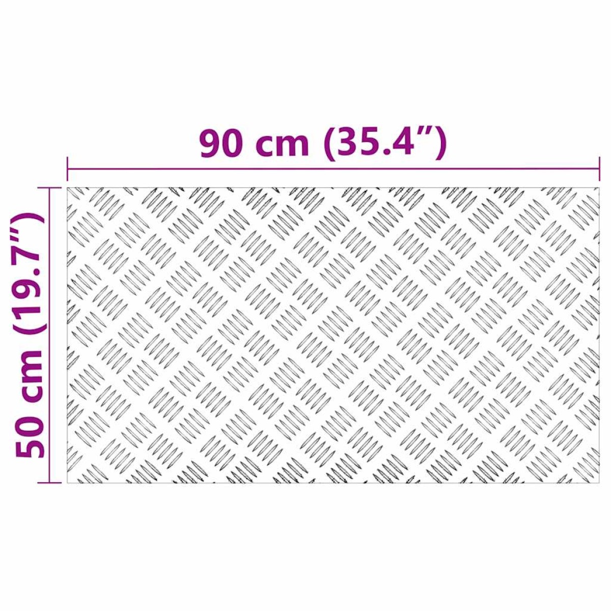 vidaXL Σκαλοπάτι 4 τμχ. 90 x 50 cm Ασημί Αλουμίνιο Ορθογώνιος