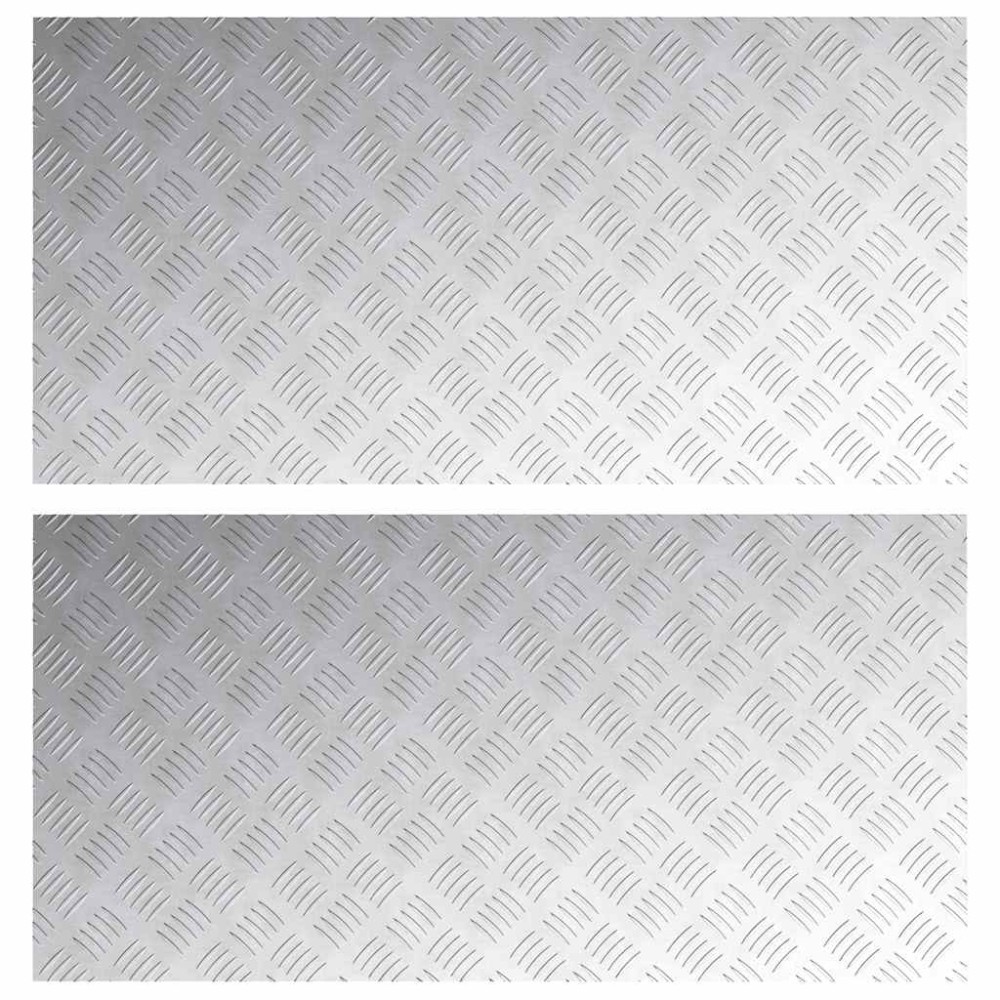 vidaXL Σκαλοπάτι 2 τμχ. 100 x 50 cm Ασημί Αλουμίνιο Ορθογώνιος
