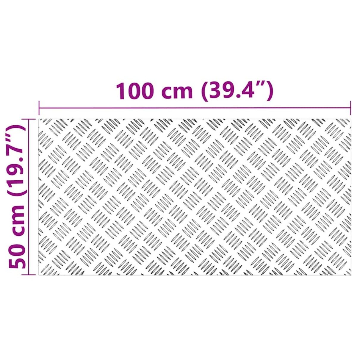 vidaXL Σκαλοπάτι 2 τμχ. 100 x 50 cm Ασημί Αλουμίνιο Ορθογώνιος