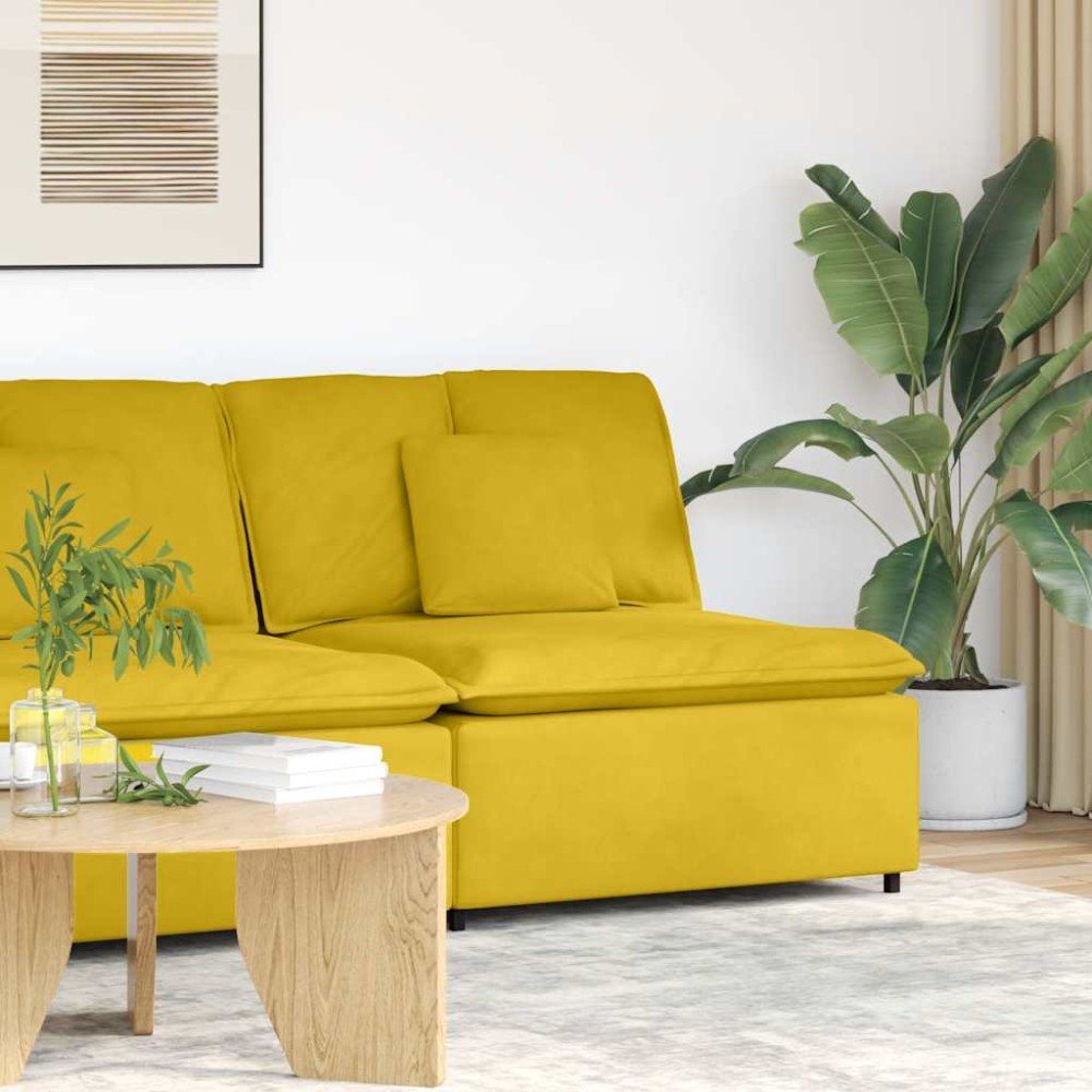vidaXL Κεντρικός Καναπές με Μαξιλάρια Κίτρινος 100 εκ.
