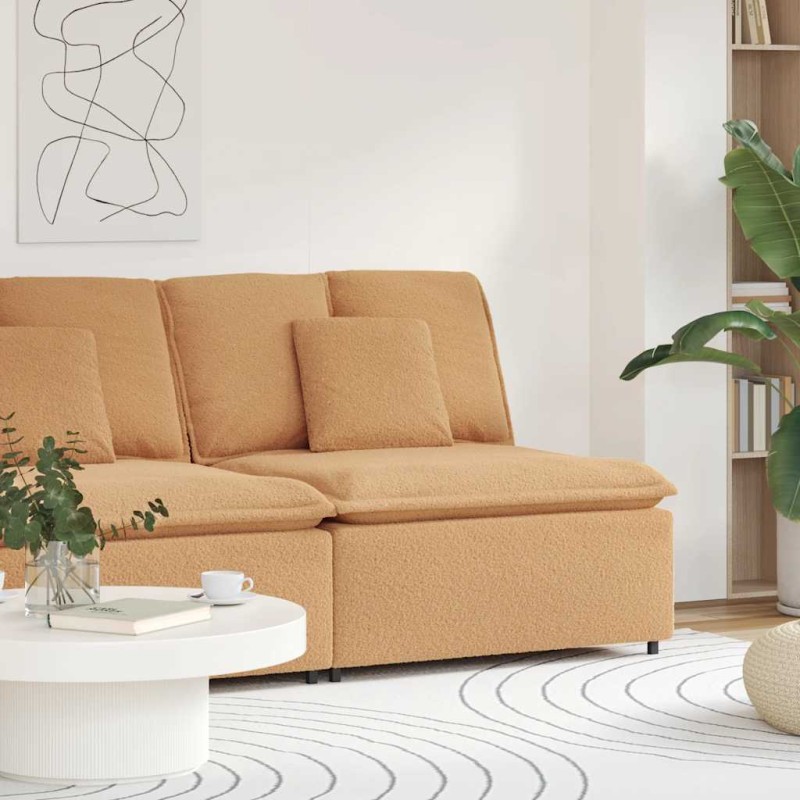 vidaXL Κεντρικός Καναπές με Μαξιλάρια Μπεζ 100 εκ.