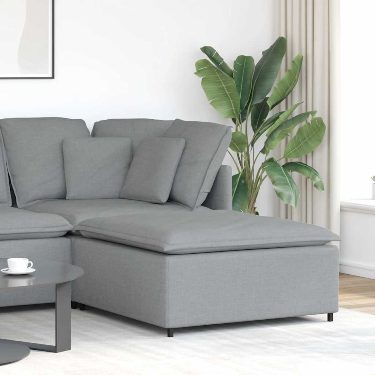 vidaXL Υποπόδιο Καναπέ Ανοιχτό Γκρι 100 x 100 x 48 εκ.