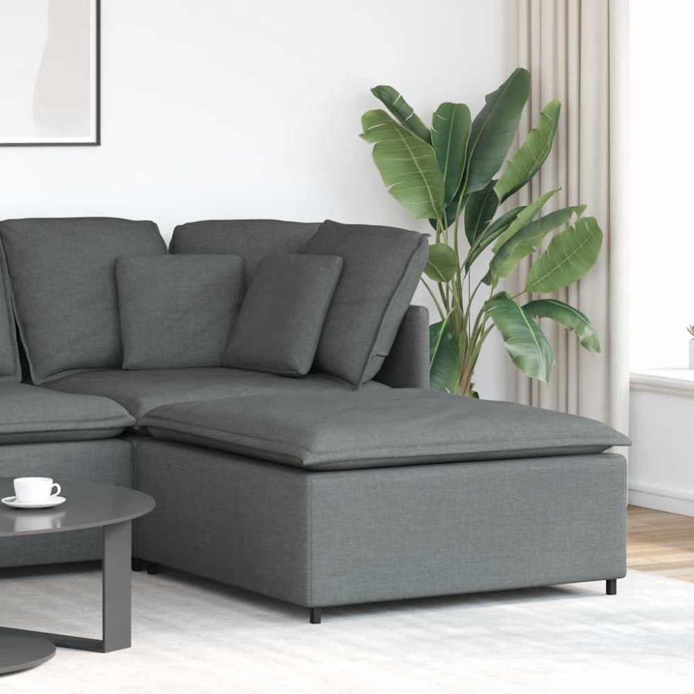 vidaXL Υποπόδιο Καναπέ Σκούρο Γκρι 100 x 100 x 48 εκ.