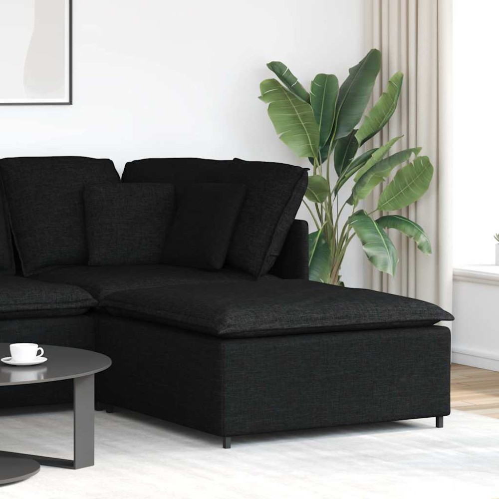 vidaXL Υποπόδιο Καναπέ Μαύρο 100 x 100 x 48 εκ.