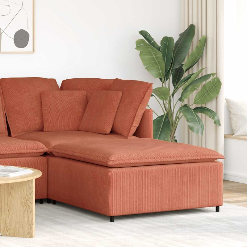 vidaXL Υποπόδιο Καναπέ Κόκκινο Πορτοκαλί 100 x 100 x 48 εκ.