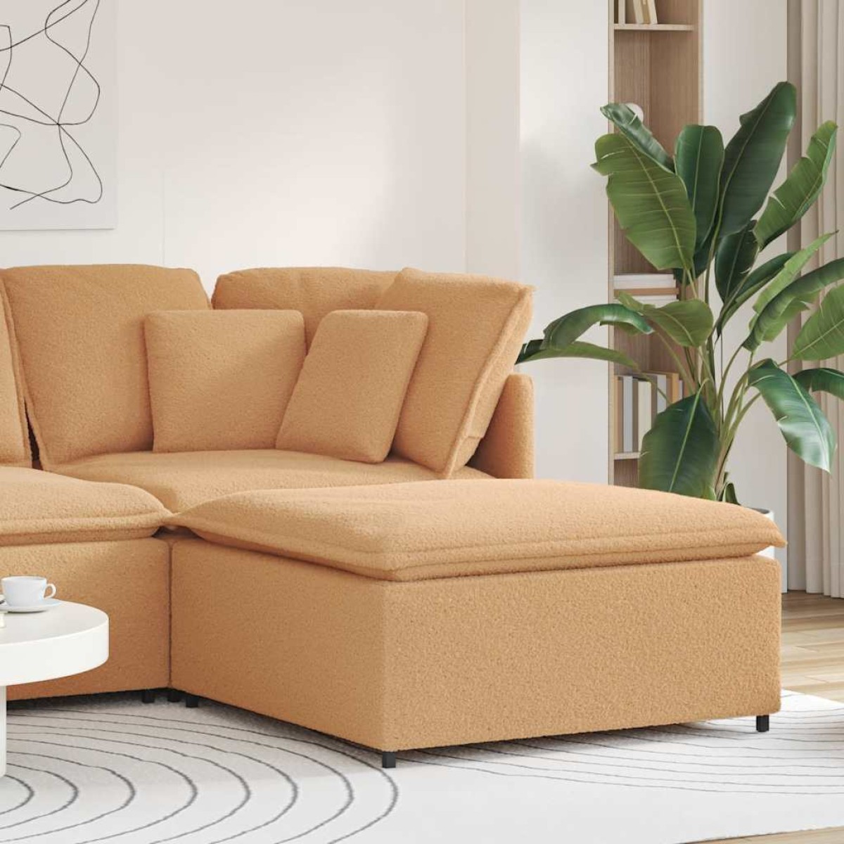 vidaXL Υποπόδιο Καναπέ Μπεζ 100x100x48 εκ.