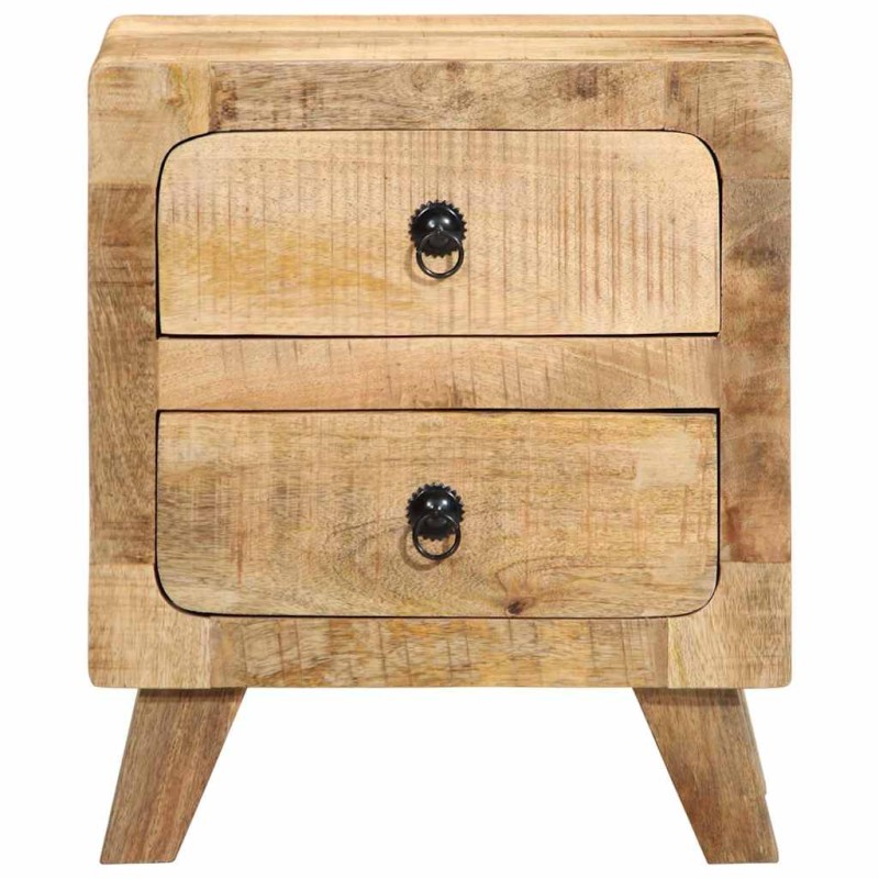 vidaXL Κομοδίνο 2 τεμάχια 40x32x46 cm Στερεό ξύλο Rough Mango