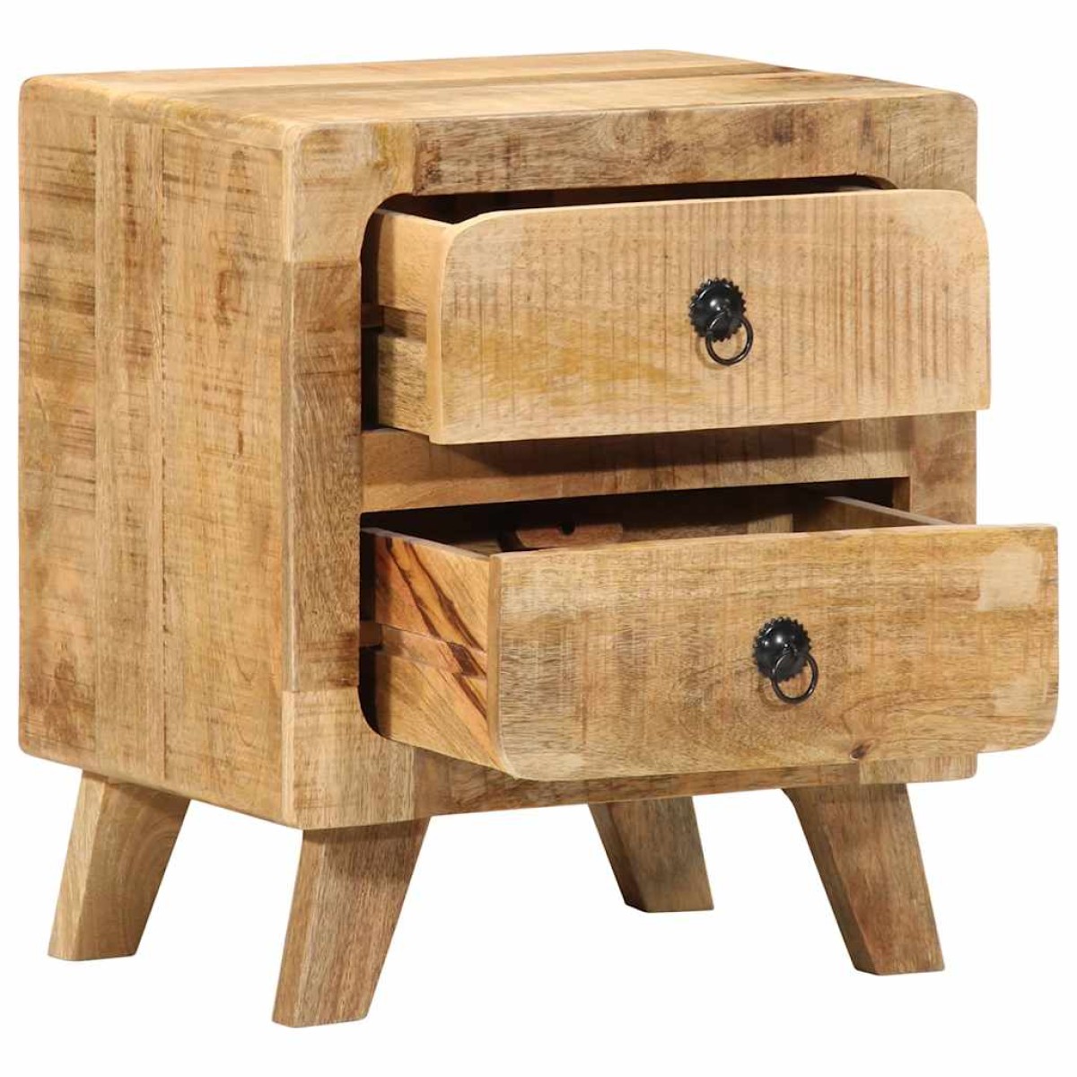 vidaXL Κομοδίνο 2 τεμάχια 40x32x46 cm Στερεό ξύλο Rough Mango