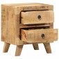 vidaXL Κομοδίνο 2 τεμάχια 40x32x46 cm Στερεό ξύλο Rough Mango