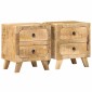vidaXL Κομοδίνο 2 τεμάχια 40x32x46 cm Στερεό ξύλο Rough Mango
