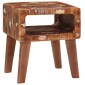 vidaXL End Table με ράφι Καφέ 40 x 32 x 46 εκ Στερεό Ανακτηθέν Ξύλο