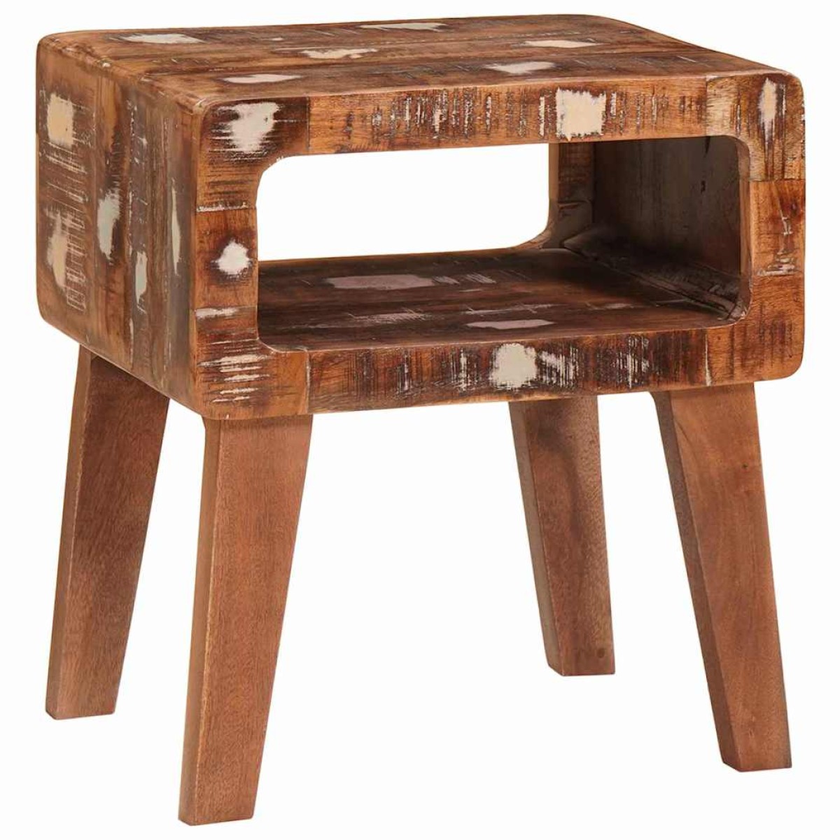 vidaXL End Table με ράφι Καφέ 40 x 32 x 46 εκ Στερεό Ανακτηθέν Ξύλο