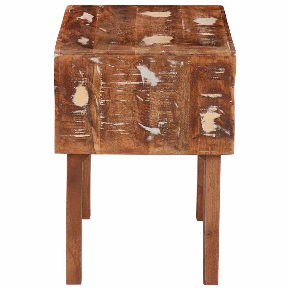 vidaXL End Table με ράφι Καφέ 40 x 32 x 46 εκ Στερεό Ανακτηθέν Ξύλο