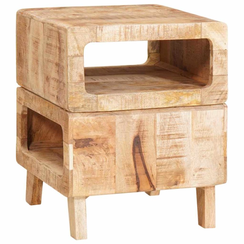 vidaXL End Table με ράφι Καφέ 40 x 40 x 49 εκ Στερεό ξύλο μάνγκο