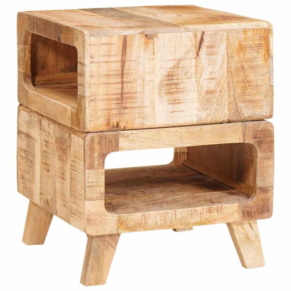 vidaXL End Table με ράφι Καφέ 40 x 40 x 49 εκ Στερεό ξύλο μάνγκο
