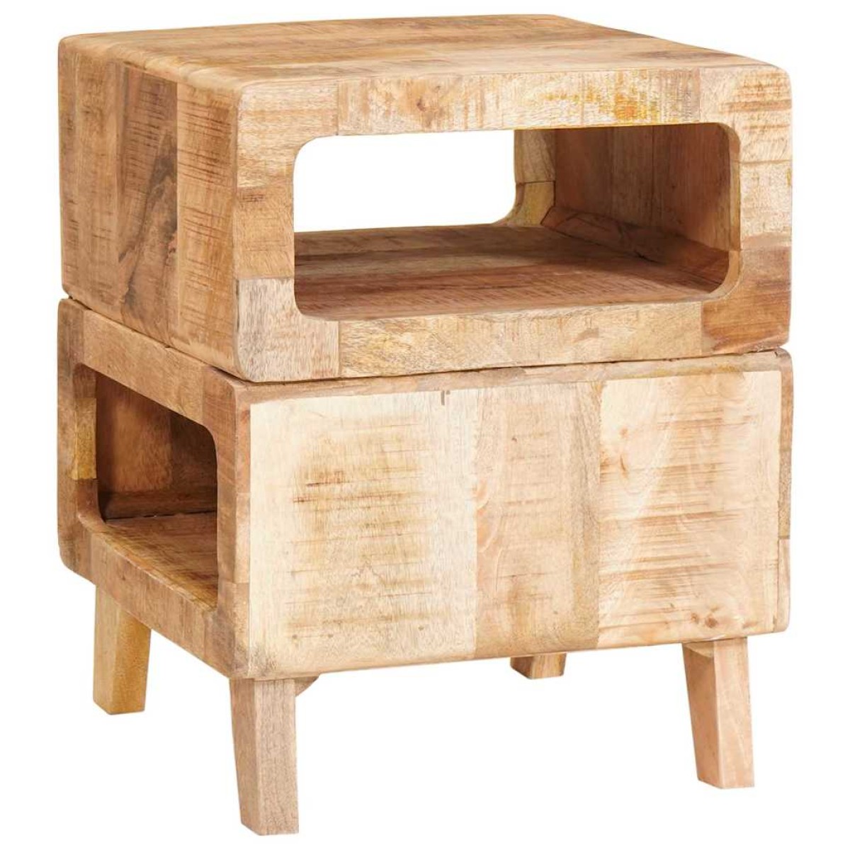 vidaXL End Table με ράφι Καφέ 40 x 40 x 49 εκ Στερεό ξύλο μάνγκο