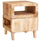 vidaXL End Table με ράφι Καφέ 40 x 40 x 49 εκ Στερεό ξύλο μάνγκο