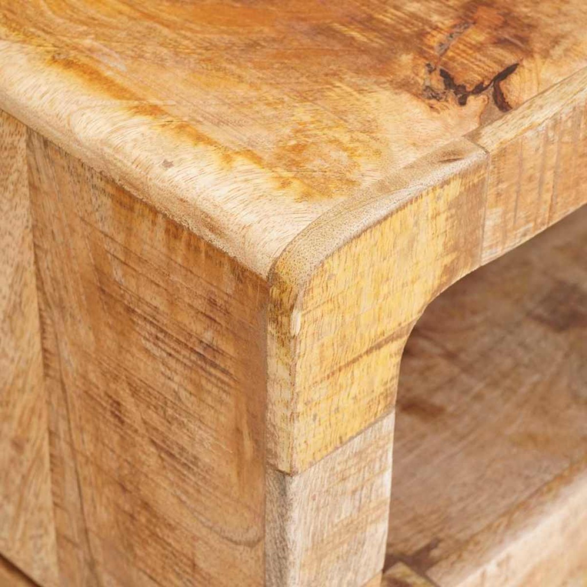 vidaXL End Table με ράφι Καφέ 40 x 40 x 49 εκ Στερεό ξύλο μάνγκο
