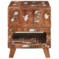 vidaXL End Table με ράφι Καφέ 40 x 40 x 49 εκ Στερεό Ανακτηθέν Ξύλο
