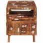 vidaXL End Table με ράφι Καφέ 40 x 40 x 49 εκ Στερεό Ανακτηθέν Ξύλο