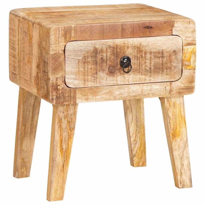 vidaXL End Table με συρτάρι Καφέ 40 x 32 x 46 εκ Στερεό ξύλο μάνγκο