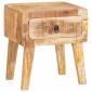 vidaXL End Table με συρτάρι Καφέ 40 x 32 x 46 εκ Στερεό ξύλο μάνγκο