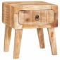vidaXL End Table με συρτάρι Καφέ 40 x 32 x 46 εκ Στερεό ξύλο μάνγκο