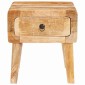 vidaXL End Table με συρτάρι Καφέ 40 x 32 x 46 εκ Στερεό ξύλο μάνγκο