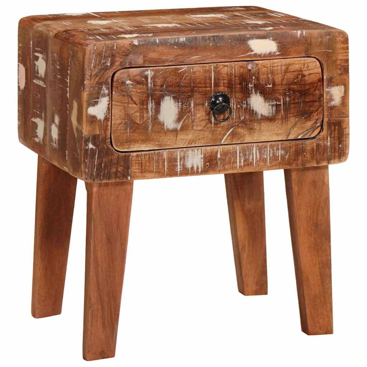 vidaXL End Table με συρτάρι Καφέ 40 x 32 x 46 εκ Στερεό Ανακτηθέν Ξύλο