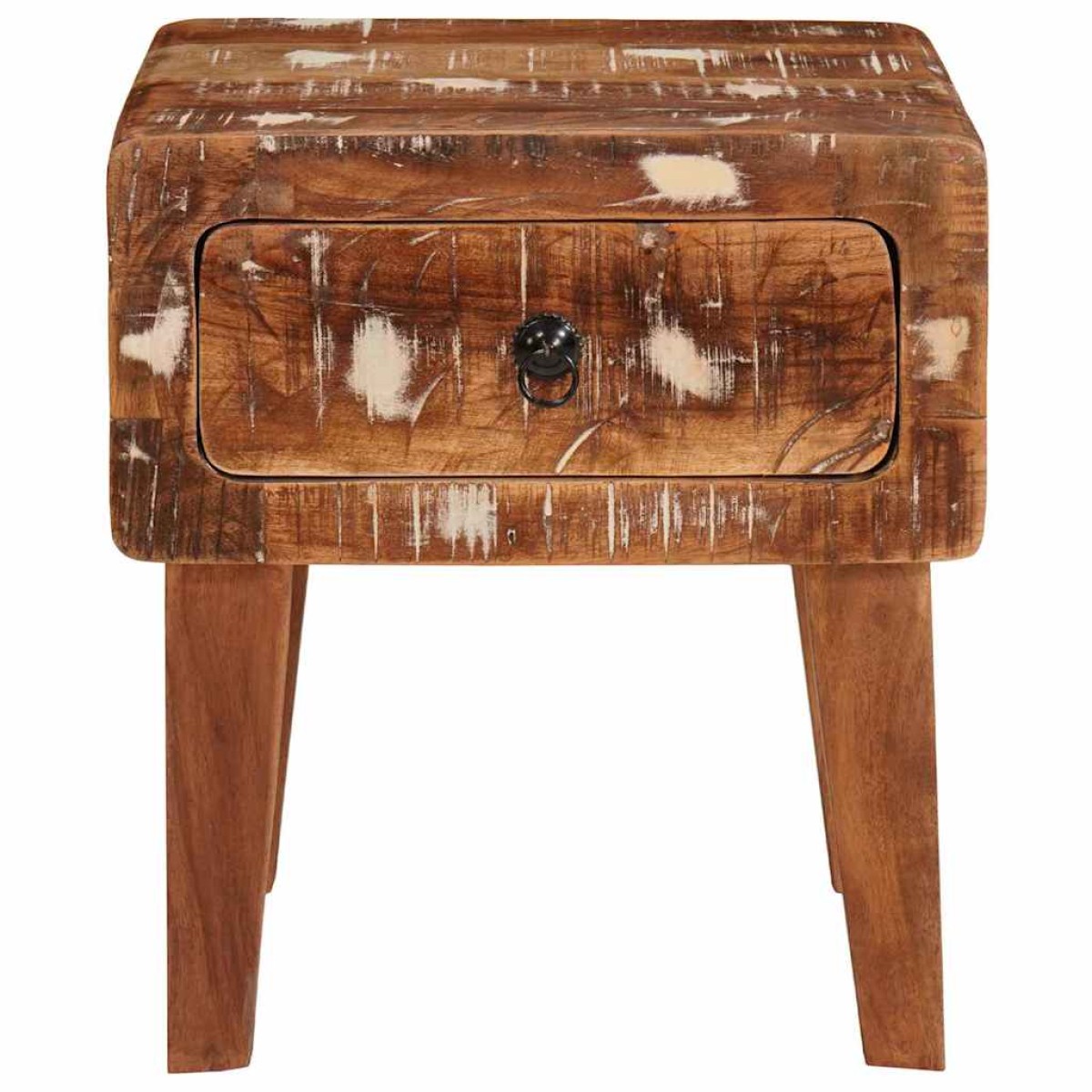 vidaXL End Table με συρτάρι Καφέ 40 x 32 x 46 εκ Στερεό Ανακτηθέν Ξύλο