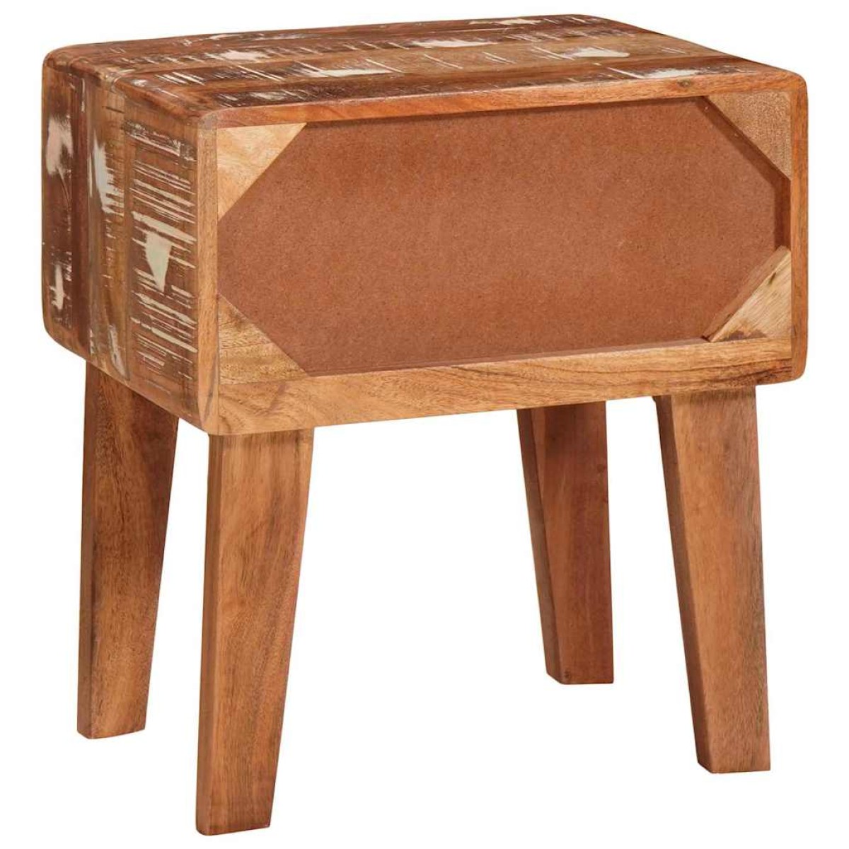 vidaXL End Table με συρτάρι Καφέ 40 x 32 x 46 εκ Στερεό Ανακτηθέν Ξύλο