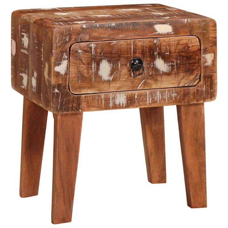 vidaXL End Table με συρτάρι Καφέ 40 x 32 x 46 εκ Στερεό Ανακτηθέν Ξύλο