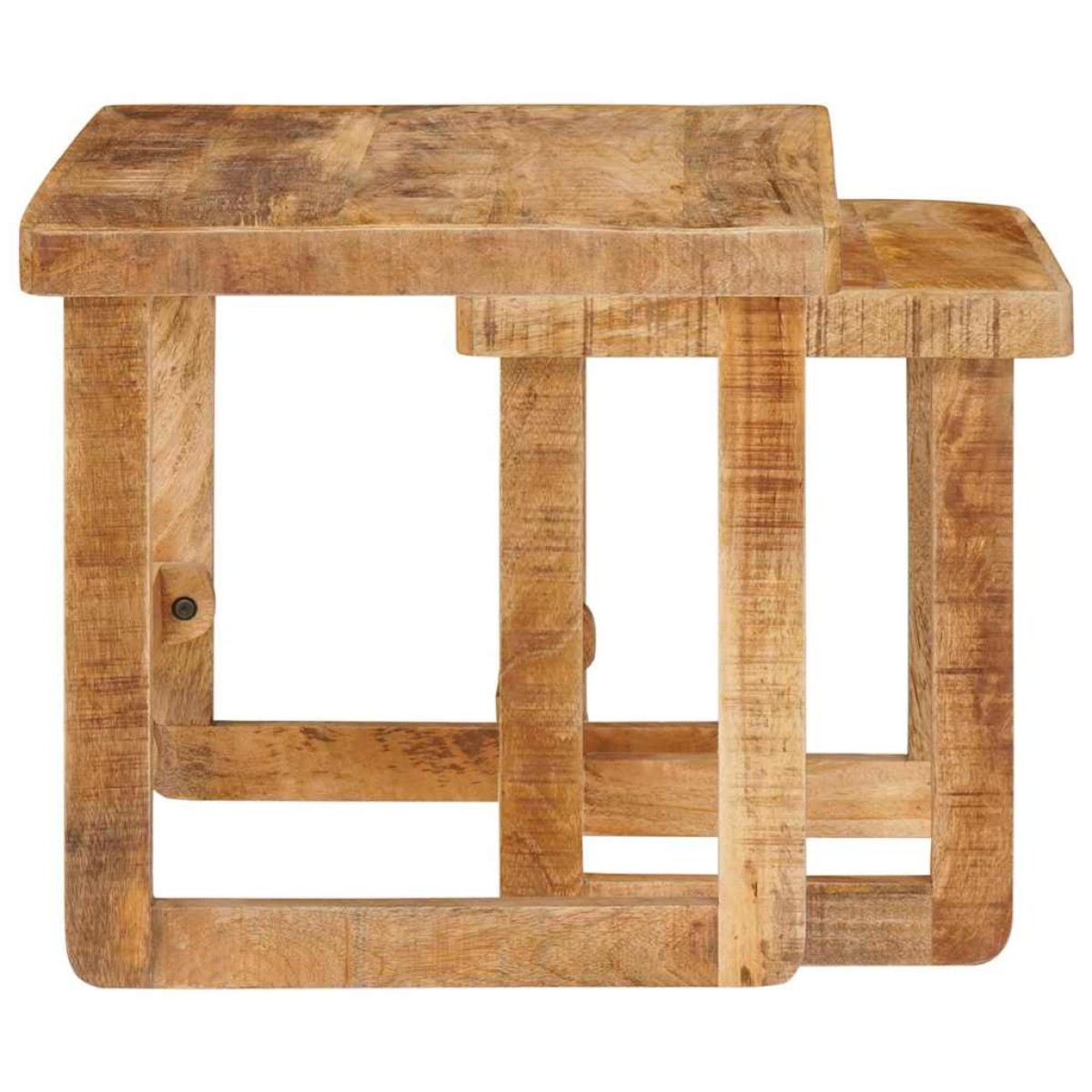 vidaXL Ένθετα τραπέζια 2 τμχ. Καφέ 46 x 46 x 45 εκ. Στερεό ξύλο μάνγκο
