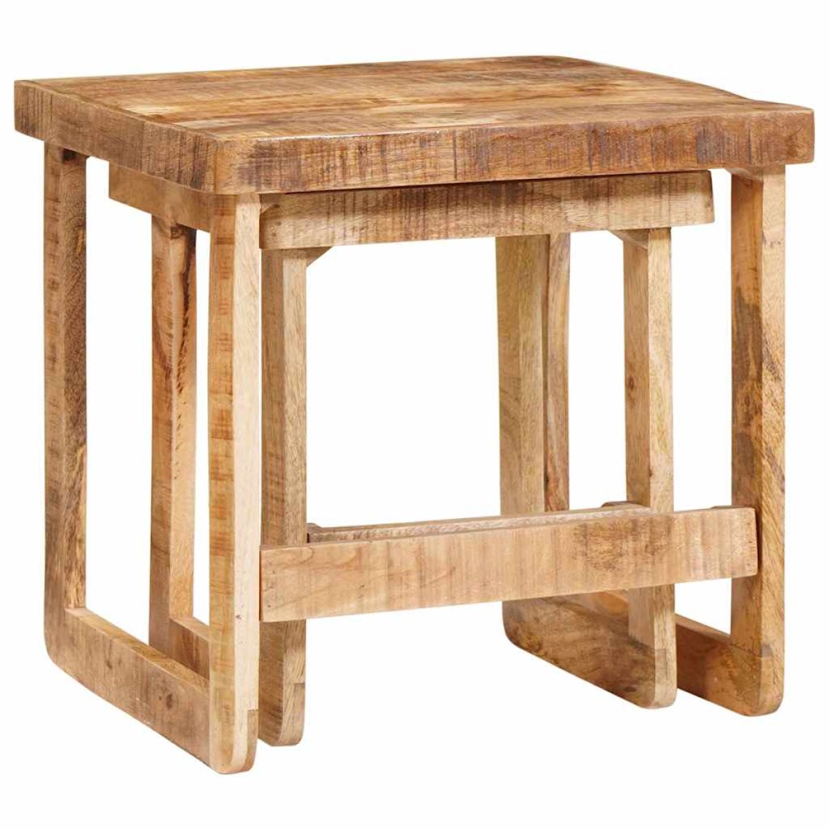 vidaXL Ένθετα τραπέζια 2 τμχ. Καφέ 46 x 46 x 45 εκ. Στερεό ξύλο μάνγκο