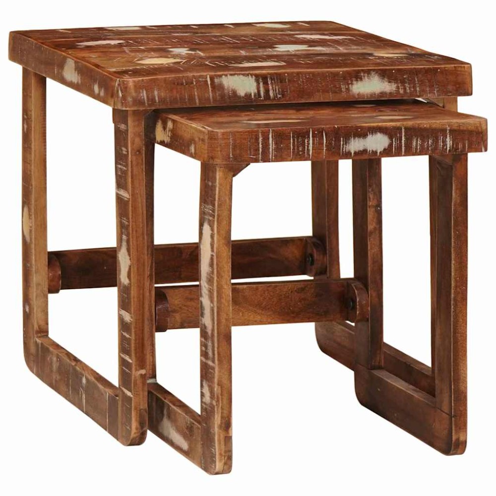 vidaXL Ένθετα τραπέζια 2 τμχ. Καφέ 46 x 46 x 45 εκ.